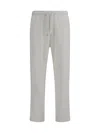 Brunello Cucinelli Men White Linen And Cotton Leisure Fit Trousers