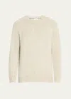 Brunello Cucinelli Men's Mouline Cashmere Crewneck Sweater In Green