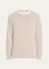 Brunello Cucinelli Men's Mouline Cashmere Crewneck Sweater In Purple
