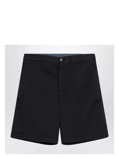 BRUNELLO CUCINELLI MEN'S NAVY COTTON BERMUDA SHORTS