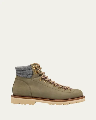 Brunello Cucinelli Lace-up Hiking Boots In Military