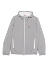 Brunello Cucinelli Nylon Jacket With Hood And Pockets In Gray