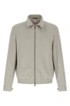 Brunello Cucinelli Men Nylon Bomber Jacket In Gray