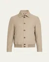 Brunello Cucinelli Men's Khaki Green Bomber Jacket In Khaki