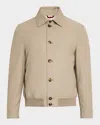 Brunello Cucinelli Men's Khaki Green Bomber Jacket In Khaki