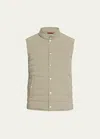 Brunello Cucinelli Men's Nylon Snap-front Vest In Military