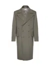 Brunello Cucinelli Beaver Cloth Wool Pea Coat In Military