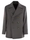 Brunello Cucinelli Men One-and-a-half-breasted Wool Coat In Gray