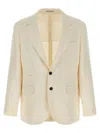 Brunello Cucinelli Operated Stripe Blazer In Neutral