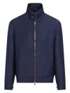 Brunello Cucinelli Cotton-blend Twill Bomber Jacket In Blue