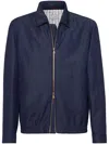 Brunello Cucinelli Serge Wool And Linen Jacket In Blue