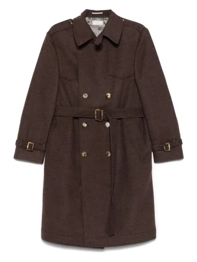 Brunello Cucinelli Men Overcoat In Brown