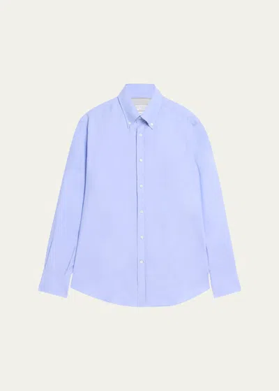 Brunello Cucinelli Men's Oxford Sport Shirt In Light Blue