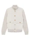 Brunello Cucinelli Men Padded Leather Jacket In White