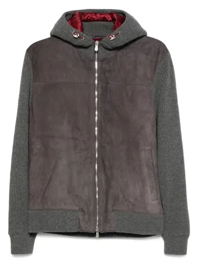 BRUNELLO CUCINELLI BRUNELLO CUCINELLI MEN PADDED LEATHER JACKET