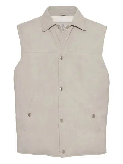 BRUNELLO CUCINELLI BRUNELLO CUCINELLI MEN PADDED LEATHER VEST