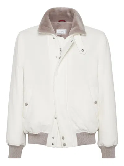 Brunello Cucinelli Men Padded Outerwear In White