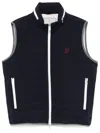 Brunello Cucinelli Gilet In Navy Blue With Front Two-way Zip Fastening In Multicolor