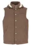 Brunello Cucinelli Men Padded Wool Vest In White
