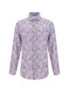 Brunello Cucinelli Linen Shirt Paisley Pattern In Multicolor