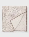 Brunello Cucinelli Men's Paisley-print Silk Pocket Square In Brown/grey