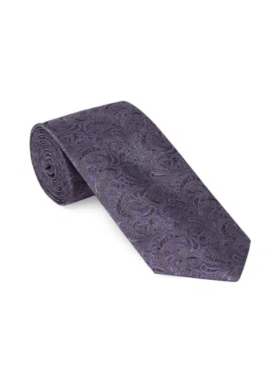Brunello Cucinelli Men's Paisley Silk Tie In Purple