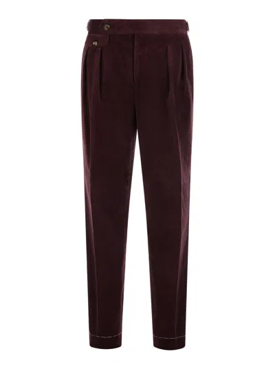 Brunello Cucinelli Men's Palazzo-inspired Trousers In Burgundy