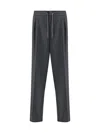 Brunello Cucinelli Virgin Wool Pants In Gray