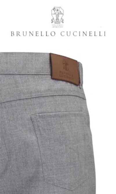 Pre-owned Brunello Cucinelli Men's Pants Trousers Wool Five Pocket Us Size 30 X 34 Eu 46 In Gray
