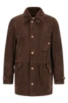 Brunello Cucinelli Parka Model Sheepskin Jacket Puffer Jackets Brown In Brown
