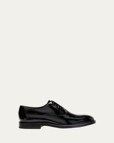 BRUNELLO CUCINELLI MEN'S PATENT LEATHER TUXEDO OXFORD SHOES