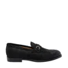 Brunello Cucinelli Suede Penny Loafers With Round Toe And Buckle In Black