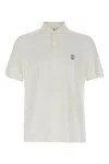 Brunello Cucinelli Ribbed Collar Short Sleeves Polo Shirt In White
