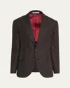 Brunello Cucinelli Check Blazer In Brown