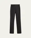 Brunello Cucinelli Men's Pleated Formal Pants With Side Tabs In Charcoal