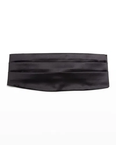 Brunello Cucinelli Men's Pleated Tuxedo Cummerbund In Dark Grey