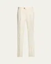 Brunello Cucinelli Men's Pleated Twill Trousers In C7182 Panama