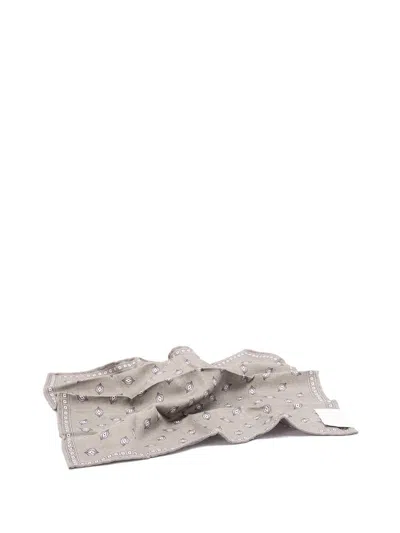 Brunello Cucinelli Men Pocket Square In Gray