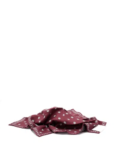 Brunello Cucinelli Men Pocket Square In Burgundy