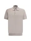 Brunello Cucinelli Men Polo Shirt In Brown
