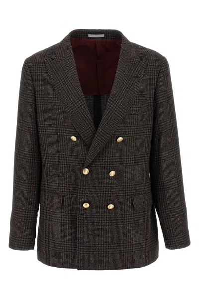 BRUNELLO CUCINELLI BRUNELLO CUCINELLI MEN PRINCE OF WALES BLAZER
