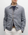 BRUNELLO CUCINELLI MEN'S PRINCE OF WALES EXCLUSIVE BOMBER JACKET