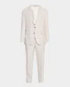 Brunello Cucinelli Men's Prince Of Wales Plaid Cavallo Suit In White