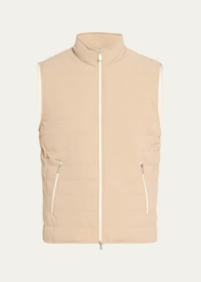 Brunello Cucinelli Men's Puffer Vest In Sand