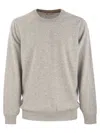 Brunello Cucinelli Men's Pure Cashmere Crew-neck Sweater In Gray