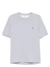 Brunello Cucinelli Embroidered Cotton T-shirt In Black