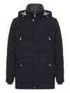 Brunello Cucinelli Men Knit Insert Down Jacket In Blue