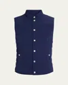 Brunello Cucinelli Men's Quilted Nylon Snap-front Vest In Blue
