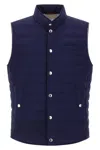 Brunello Cucinelli Men Quilted Vest In Blue