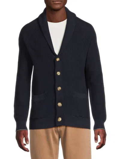 Brunello Cucinelli Shawl-lapels Cotton Cardigan In Black